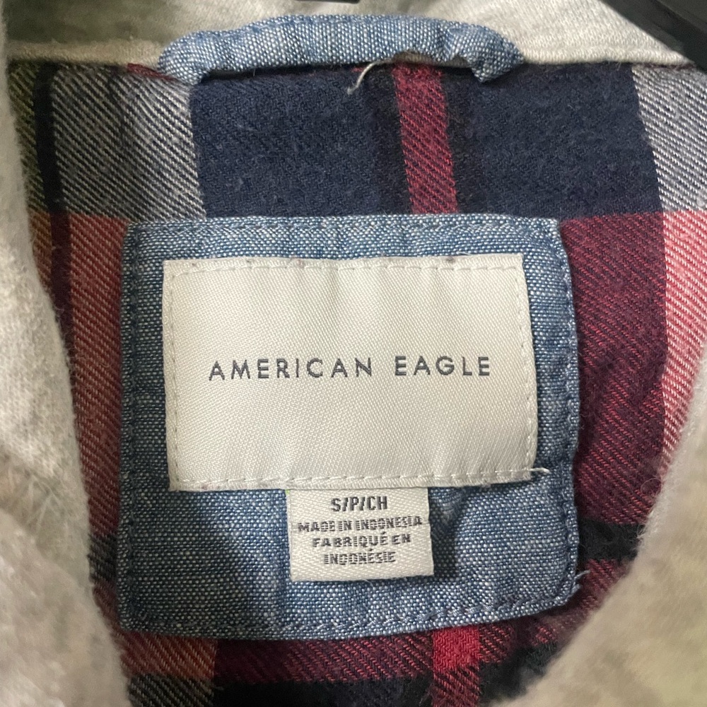 American Eagle Outfitters Plaid Shirt with Hoodie - Picture 2 of 2